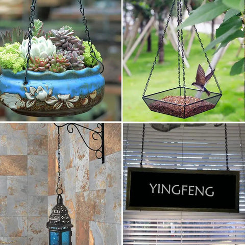 10 Pack 9.5 Inch Black Heavy Duty Hanging Chains For Easy Outdoor Garden Plant Hangers Bird Feeders and Lanterns