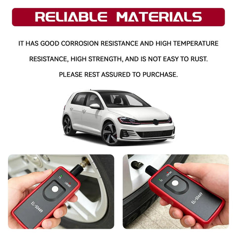 Ford TPMS Relearn Tool Upgraded EL50449 next to a car, used for F150 F250 Lincoln Mercury tire pressure sensor programming.