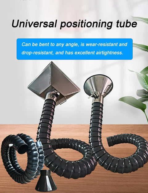 Slick 360 Articulated Dust Collection Arm With Wide Hood For Welding Smoke And Industrial Shops 160Mm Flexible Fume Extractor Hose, universal positioning tube, adjustable and durable.