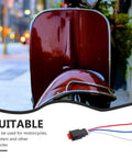 Red scooter with Go-To Handlebar Push Button Switch For Motorcycles Electric Bikes And Scooters With Hazard Lights On Off