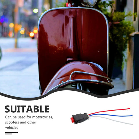 Beefy Hazard Light Switch With Relay For Motorcycles Electric Bikes And Scooters, Durable ABS And Metal Construction shown with scooter.