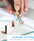 Pencil-style glass cutter with carbide tip and oil-feed, head labeled 6-12 mm.