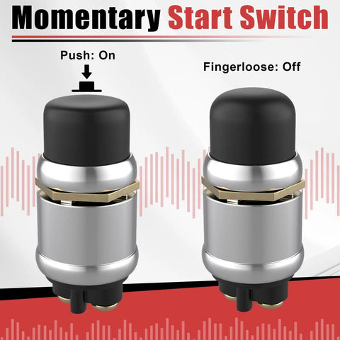 Heavy Duty 12V 50A Push Button Starter Switch Two Pack Waterproof Momentary Start Button For Car Truck Boat ATV Engine