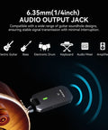 6.35mm audio output jack on 5.8 GHz Wireless Guitar System For Active And Passive Guitars With Charging Case Included No Dropouts Low Interference