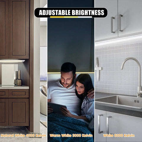 16 Inch Motion Sensor LED Under Cabinet Lights 3 Pack Rechargeable Magnetic Closet Lighting With 3 Color Temperatures