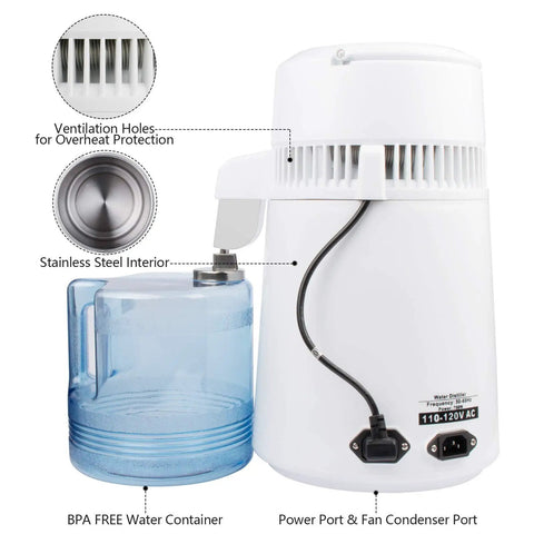 Portable Water Distiller For Home And On The Go Delivers Pure Safe Drinking Water Anywhere Easy Setup Low Maintenance