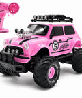 Pink RC Monster Truck For Girls With Two Rechargeable Batteries, 2.4GHz Easy Control, Kid Friendly Remote Car Toy, Perfect Birthday Gift For Ages 3 To 8
