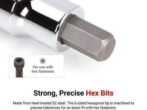 Half Inch Drive 8 mm Hex Bit Socket With S2 Steel Construction Press Fit Bit Built To Last Ultra Durable Clear Die Stamped