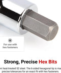 Strong hex bit from Half Inch Drive Hex Bit Socket Set With Case, 24-Piece Kit Covering 1/4 to 3/4 Inch and 6 to 19 Mm Sockets