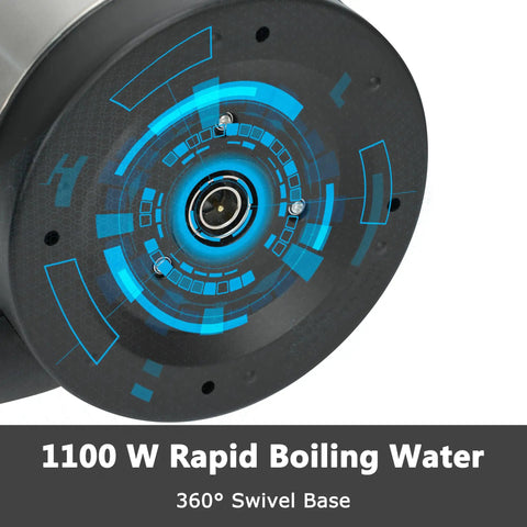 Stainless Steel Electric Kettle 1.8 Liter Fast Boil Tea And Coffee Kettle with 1100W 360 Degree Swivel Base close-up
