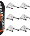 Dope Six Pack Aluminum Skateboard Wall Mount Hanger With Two Screws For Easy Display And Storage Rust Resistant in use