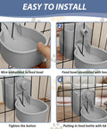 Step-by-step installation guide for Rock Solid Rabbit Food And Water Dispenser Set With Large Capacity Gravity Feeder System.