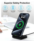 Must Have All In One Wireless Charging Stand For Fast Charging Phone Dock With 15W 10W And 7.5W Modes with phone charging on desk