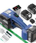 Pro Electric Strapping Machine For One Half To Five Eight Inch Pet Straps with two batteries and tools included.