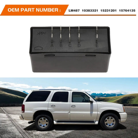 Hyper Flash LED Flasher Relay Fix For Chevy Silverado Avalanche GMC Sierra Yukon Turn Signals Plug And Play Blinker Module For 2003 2004 2005 2006 Trucks shown with vehicle
