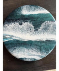18 Inch Lazy Susan Rotating Table Organizer With Coastal Beach Decor for Kitchen Countertop and Dining Table 360 Degree Spin