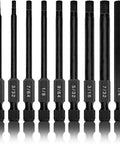Hex Drill Bit Set, Eleven Piece Allen Wrench Bits with Magnetic, Laser Etched SAE Sizes One Sixteenth Inch to Five Sixteenths Inch