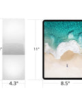 No-Fuss Set of Two Modern Wall Sconces with Stepless Dimming, size comparison to 8.5-inch tablet, 11.4 x 4.3 inches.