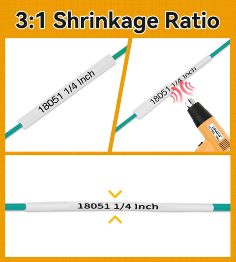 Tough As Nails Heat Shrink Tube Labels For Wires And Cables Quarter Inch showing labels on wire for secure electrical connections.