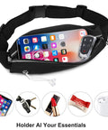 Waterproof Running Belt Fanny Pack For Men And Women Slim Running Bag With Adjustable Elastic Belt holding phone and keys