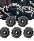 Five Pack Steel Servo Spur Gears With 24 Tooth Internal Spline Module 0.8 Durable Industrial Replacement Gears For RC Servo Motors And Precision Machinery 20T. Close-up of steel gears on machinery background.