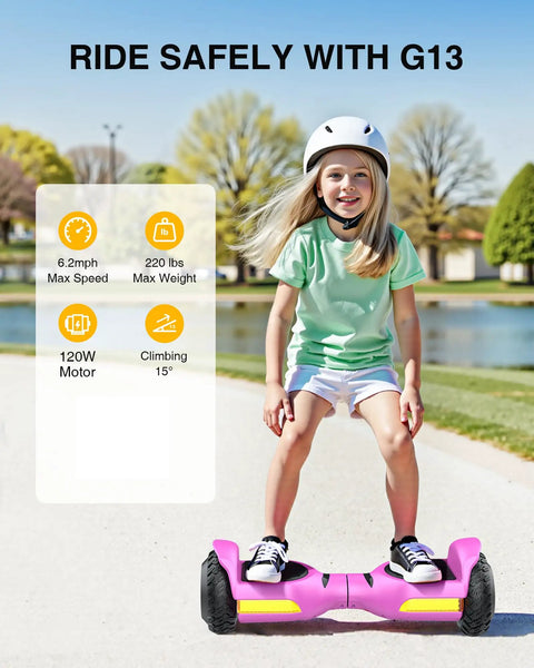 Two In One Off Road Self Balancing Scooter With Adjustable Seat Attachment For Kids And Adults, 6.5 Inch All Terrain Tires
