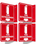 Fire Extinguisher Sign With Down Arrow 4 Pack 6 X 6 Inches Acrylic Wall Signs With 2 Pre Drilled Holes Includes Screws Or Adhesive Strips