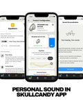 Three phones display settings for Crusher 540 Active Wireless Bluetooth Over Ear Headphones With Multi Sensory Bass Noise Isolation.