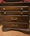 Wooden dresser with Vintage Flower Pattern Cabinet Knob Set 10 Pcs Antique Brass Hardware for cabinets and doors
