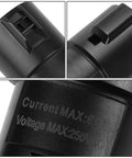 Close-up of No Stress On The Fly J1772 To Tesla Charging Adapter showing connection details and specifications.