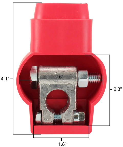 Top Post Battery Terminal And Cover Kit Military Spec Positive And Negative Terminals With Durable Covers Made In USA red terminal