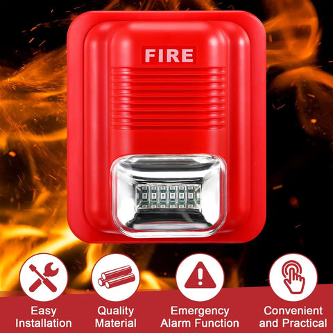 4 Pack Fire Alarm Pull Station Set With Dual Action Manual Call Point 12 24V DC Sound And Light Emergency Alarm Keyed Security Horn