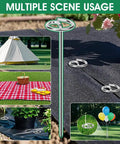 Image showing 120 Pieces Heavy Duty Landscape Fabric Pins 8 Gauge Galvanized Steel Garden Staples Stakes with round head securing garden fabric and tent.