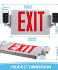 Two Pack Ultra Slim Double Sided LED Emergency Exit Sign With Back Up Battery 120 To 277V Universal US Standard Red Letter Fire Resistant