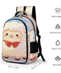 Star Spangled Lamb Print Unisex Backpack With Large Capacity Roomy Daypack For School And Travel Durable Polyester