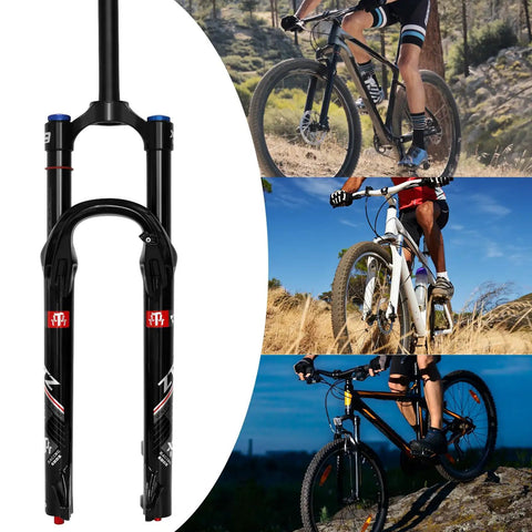 Beefed Up Air Suspension Fork for XC AM Mountain Bike 26 27 Point 5 29 Inch Upgraded 34mm Stanchions 140mm Travel Rebound Adjust