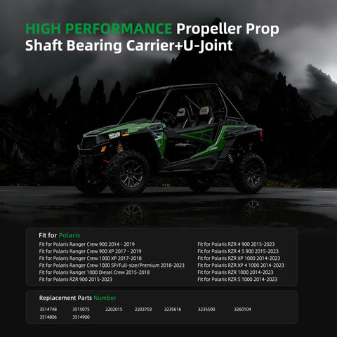 Heavy Duty Propeller Shaft Bearing Carrier And U Joint For Polaris Ranger Crew 900 1000 Xp 2014 To 2019 No Fuss Install Driveshaft Fix Built Tough As Nails For Smooth Trail Runs