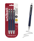 Super Smooth Hybrid Ink Ballpoint Pens with Black 0.7 Mm Fine Point Tips Pack of 3 Quick-Drying Smudge Guard in packaging.