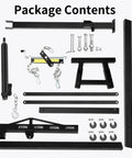 Tough Folding Engine Hoist And Hydraulic Cherry Picker Shop Crane 4400 Pound Lifting Capacity package contents including hydraulic ram and casters.