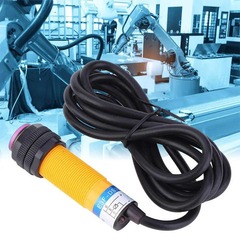 10 Pack Reflex Photoelectric Sensor For Diffuse Reflection, 200mA DC Three Wire PNP Output with 1.1m cable in automation setting