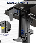 Hella Sturdy Clamp On Desk Leg Mount For Large PC Towers Under Desk CPU Storage Rack Easy Tool Free Setup image showing measurement details.