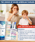 Woman and child using All In One Water Test Kit For Home Use With 20 Tests And 123 Strips, DIY Friendly Water Quality Checker