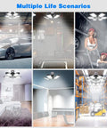 2 Pack Ultra Bright LED Garage Light Kit With 32000 Lumens And 160W 6500K Daylight, 6 Adjustable Panels in various settings