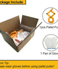CooTentler pallet puller clamp, 8-inch jaw, 1 unit inside box with gloves, heavy-duty steel, 6090 lb capacity