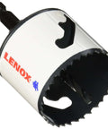 LENOX hole saw with arbor, bi-metal, 2-3/8 inch, silver body and black serrated teeth