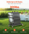 Beast Of A Folding Chair Dolly That Hauls 25 Chairs, 300 Lbs Capacity, L Shape Vertical Rack in a field