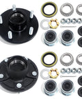 Two Sets 5 on 5 Inch Trailer Hub Kit For 3500 Lb Axles Fits 1-1/16 To 1-3/8 Tapered Spindle 84 5 Lug Idler Hub Kit With Extra Dust Caps Seals