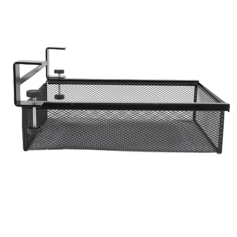 Under Desk Hidden Drawer With No Drilling Mount And Rustproof Metal Build, Slide Out Storage Organizer For Standing Desks, mesh design