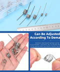 V Shaped Return Springs Set, 45 Piece Kit With 15 Sizes, shown with various torsion springs and a ruler for size reference.