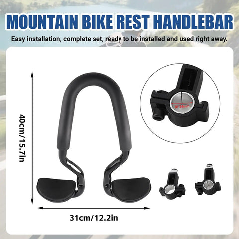 Clip On Aero Bar For Road Cycling Aluminum Alloy Armrest Bar With Soft Sponge Cushion Easy Install, dimensions shown